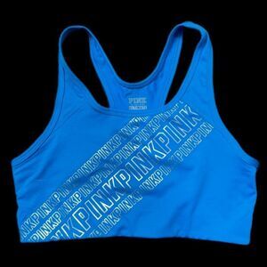 Victoria’s Secret pink ultimate unlined foil print sports bra blue small